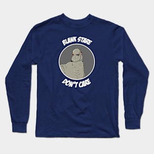 Blank Stare Don't Care in Grayscale Long Sleeve T-Shirt